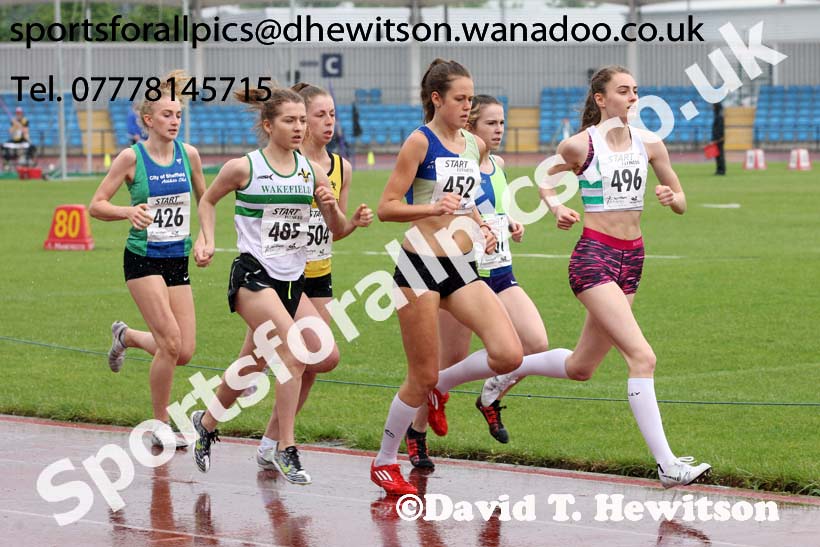 Womens under-20s 1500 metres, Northern Championships, Sport City, Manchester. Photo: David T. Hewitson/Sports for All Pics